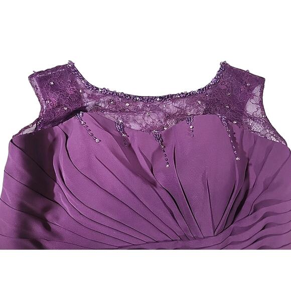 JJs House Cocktail Ruched Dress 12 Scoop A-line Knee Length Wedding Prom Formal - Picture 3 of 8